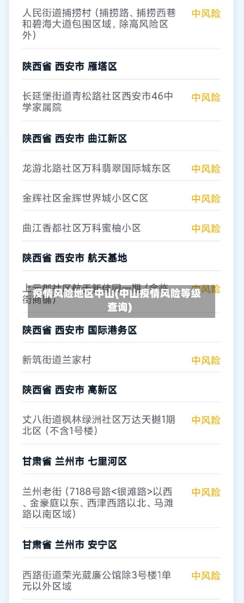 疫情风险地区中山(中山疫情风险等级查询)-第1张图片